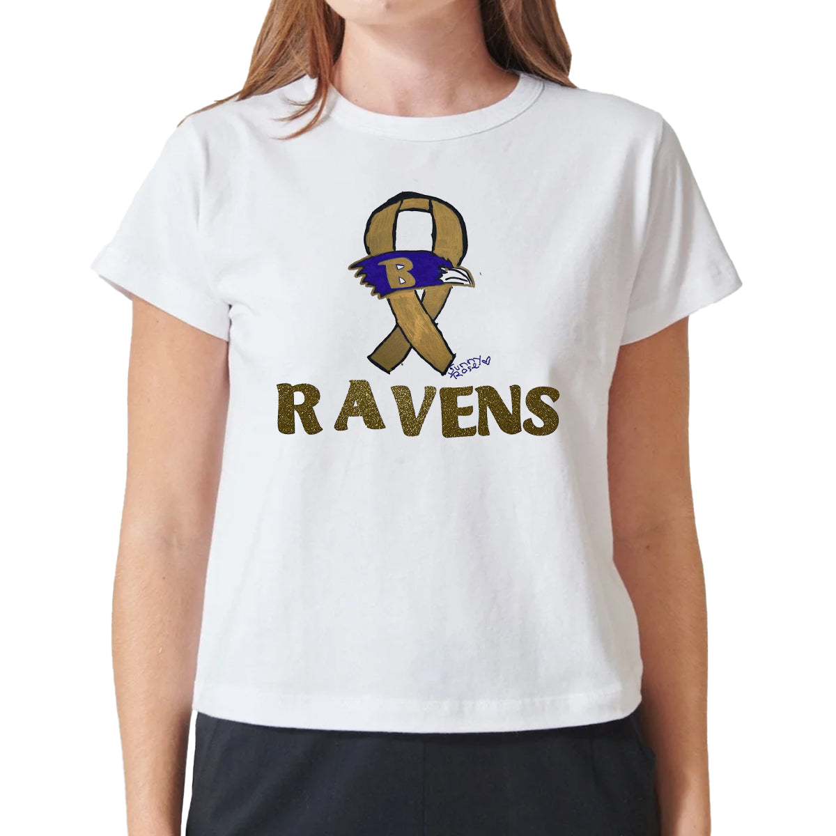Ravens Ribbon Drawing Crucial Catch Game Shirt