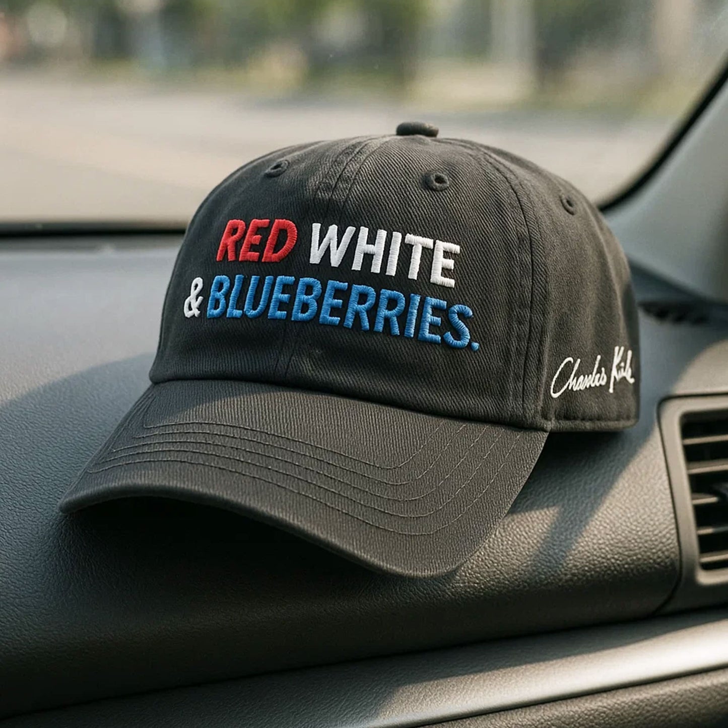 Charlie Kirk Red White Blueberries Hat