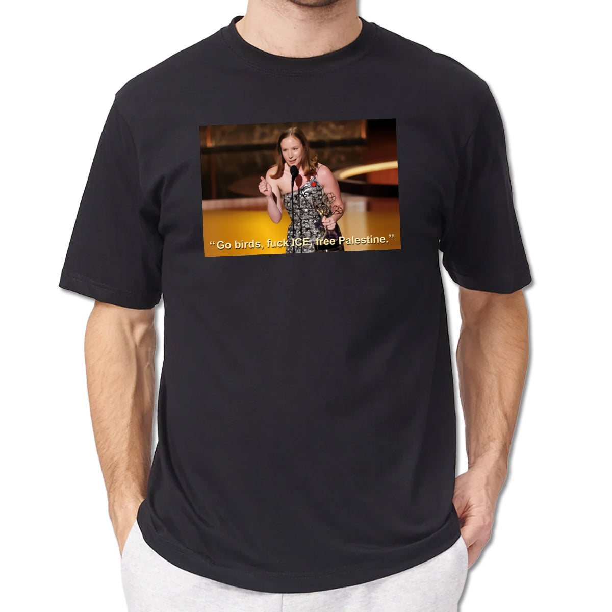 Hannah Einbinder Go Birds Fuck Ice Free Palestine Shirt